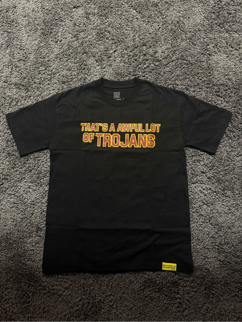 Black 'That's a Awful Lot of Trojans' Graphic Tee